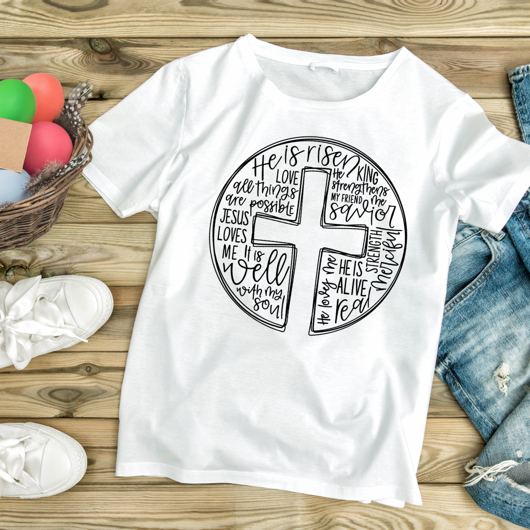 He is Risen Cross Easter Shirt