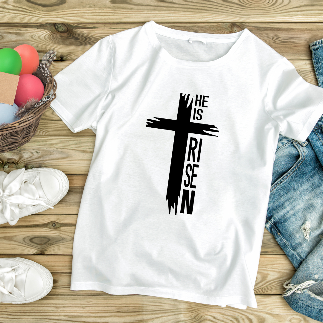 He Is Risen Cross Shirt